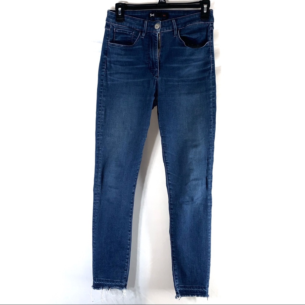3x1 NYC Fringe Trim Stretch Skinny Jeans